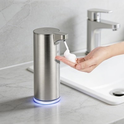 Automatic Foaming Soap Dispenser, Matte Stainless Steel Touchless Soap Dispen...