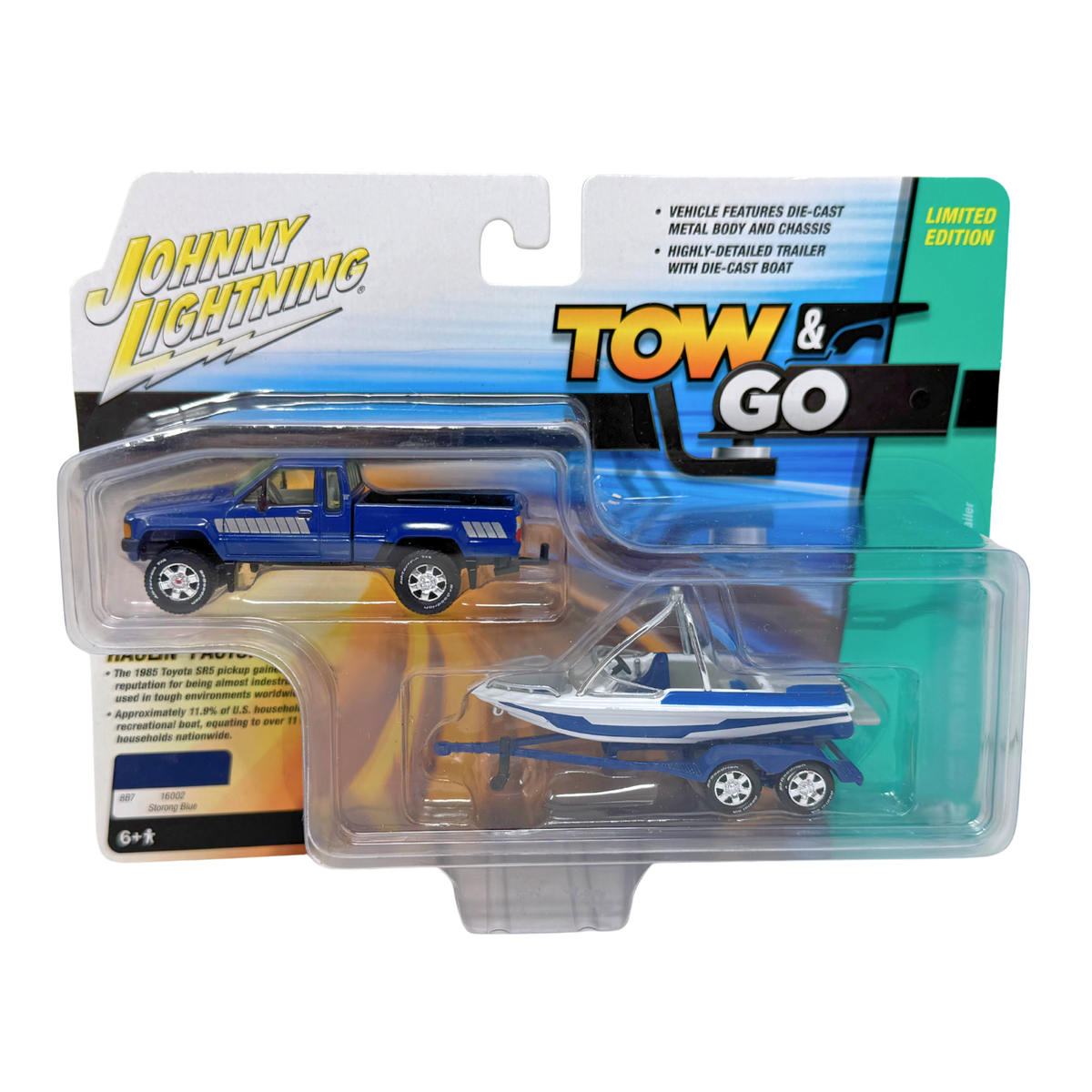 Johnny Lightning Tow & Go 1985 Toyota SR5 Pickup w/ Boat & Trailer