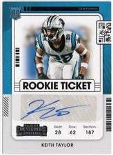 2021 Panini Contenders Rookie Ticket Keith Taylor Autograph Card RC #273. rookie card picture
