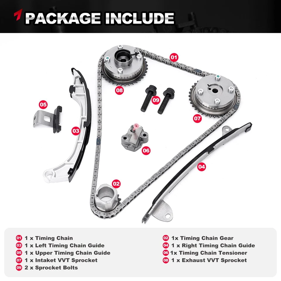Timing Chain Kit for Toyota Camry Rav4 Venza Avalon Highlander Scion tC 2.5 2.7L Foto 4 de 4
