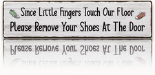 Please Remove Your Shoes Sign, Retro Metal Tin Signs, Shoes off Sign for Front D