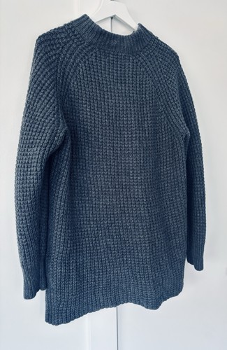 Everlane Womens Charcoal Grey 100% merino wool chunky long sweater size Medium