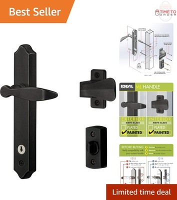 Door Lever Alloy Steel Matte Black Modern Out-Swinging Doors Lock Handle