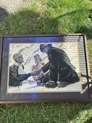 VINTAGE AMERICAN Illustration Art  Unknown Artist Cool Piece