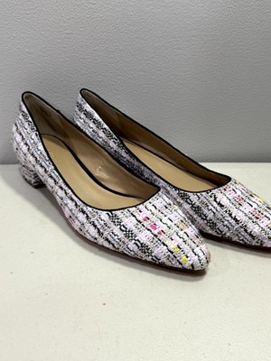 Ann Taylor Womens US 9 M Pumps Multicolor Tweed Casual Slip On Block Heel Shoes
