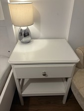 Two IKEA Tyssedal white bedside tables - excellent condition