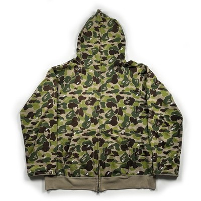 BAPE Green ABC Camo Sta Aoyoma OG Full Zip Hoodie Vintage M RARE Nigo Bathin Ape