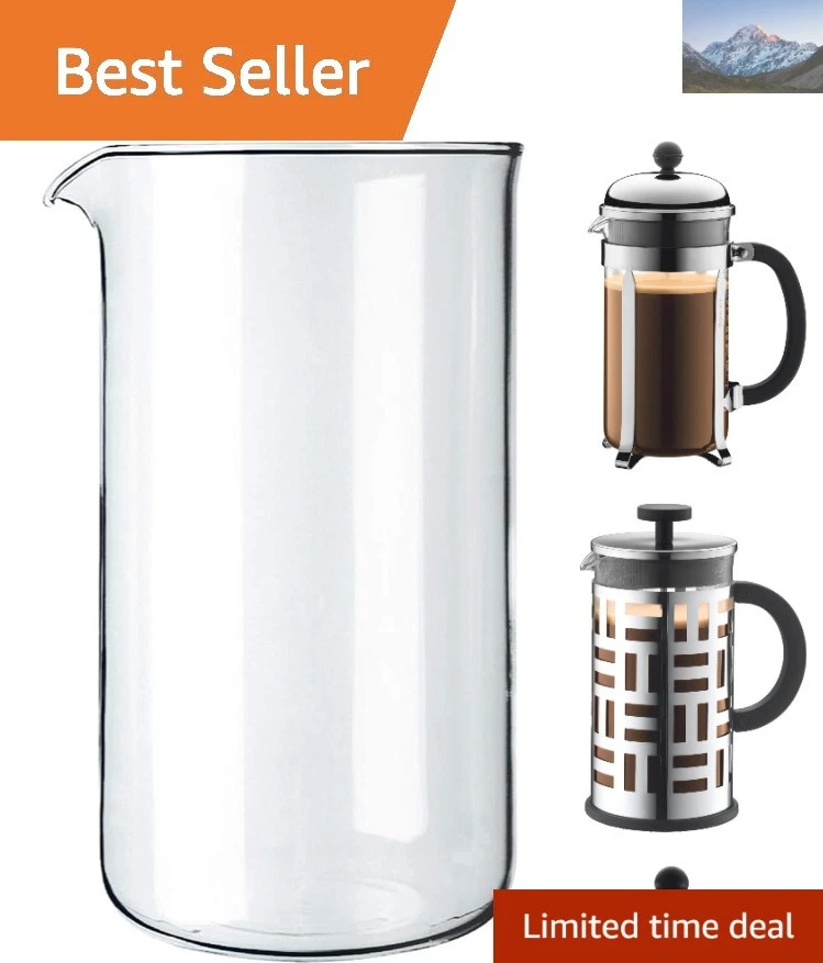 34oz French Press Carafe - Dishwasher Safe Borosilicate Glass Replacement
