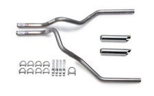 1988-1995 Chevy Silverado Truck 2.5 Dual Exhaust Kit Tail Pipe Chrome Tips
