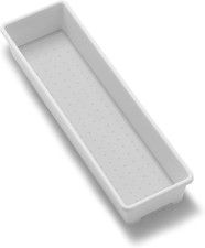 Classic 13 X 4 Long Storage Bin, White Non Slip Feet, Rounded Corners, Open Co