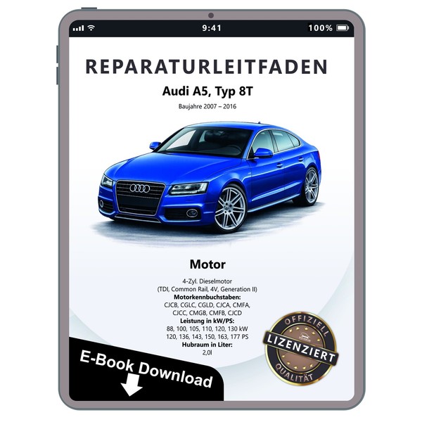 Audi A5 8T (07-16) 4-Zyl. Dieselmotor 2,0L TDI 120-177 PS Reparaturanleitung PDF-image