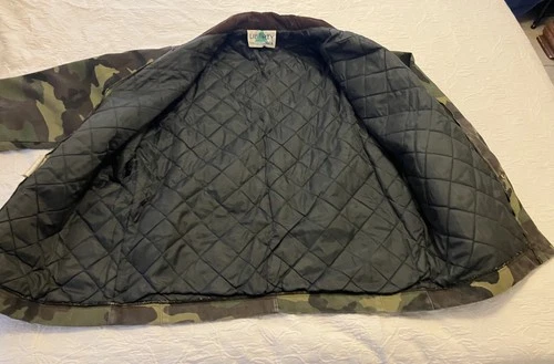 Vintage Men's Liberty Woodland Camo Hunting  Coat L 42-44 Quilted Made in USA image 7