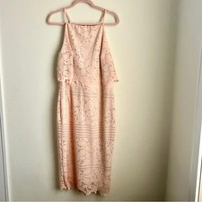 ASOS Blush Lace Midi Dress | Size: 14 | Only worn once!