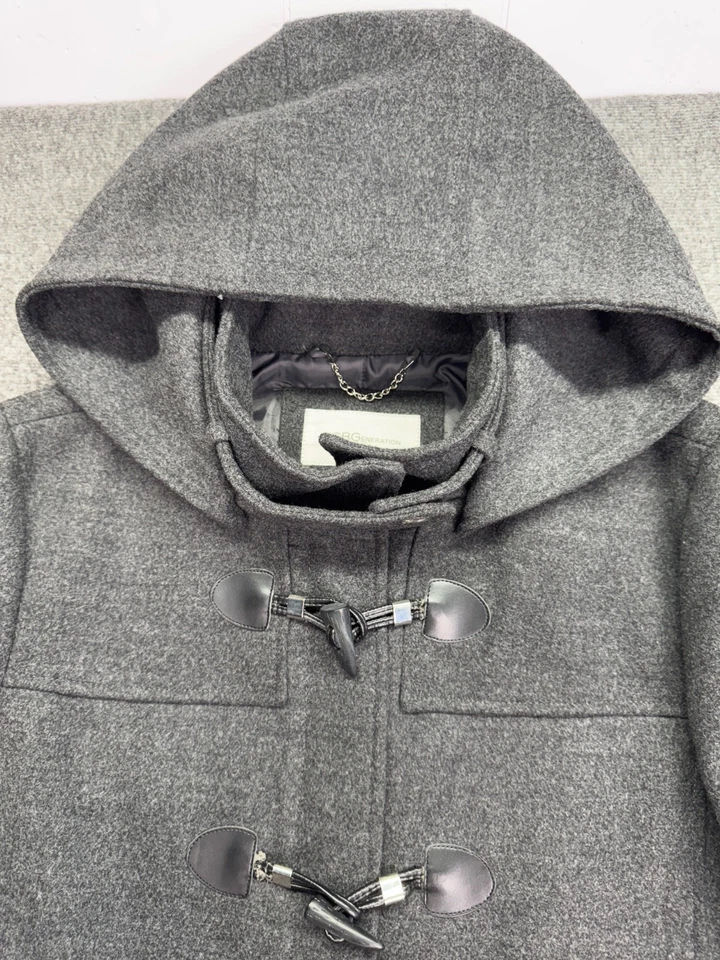 BCBGeneration Jacket Peacoat Women L Gray Pocket Zip Toggle Hood - Image 4 of 4