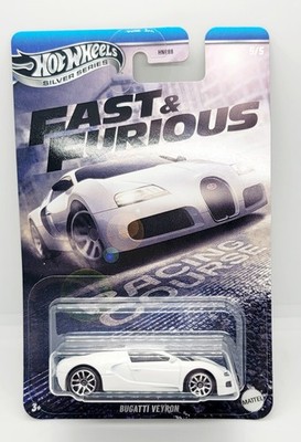 Hot Wheels Silver Series Fast & Furious Bugatti Veyron White Diecast Toy Car New