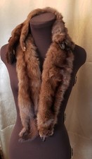 Vintage Four Pelt Full Body Brown Mink Fur Scarf Stole Wrap One Size Beautiful