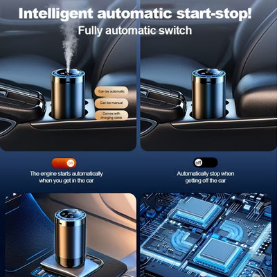 Smart Car Aromatherapy Device - With 3 Essential Oil Refills - Eliminates Oders