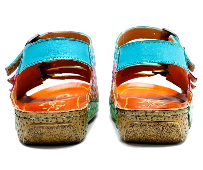 Soffia Rainbow Strap Bubble Pattern Leather Sanda… - image 22