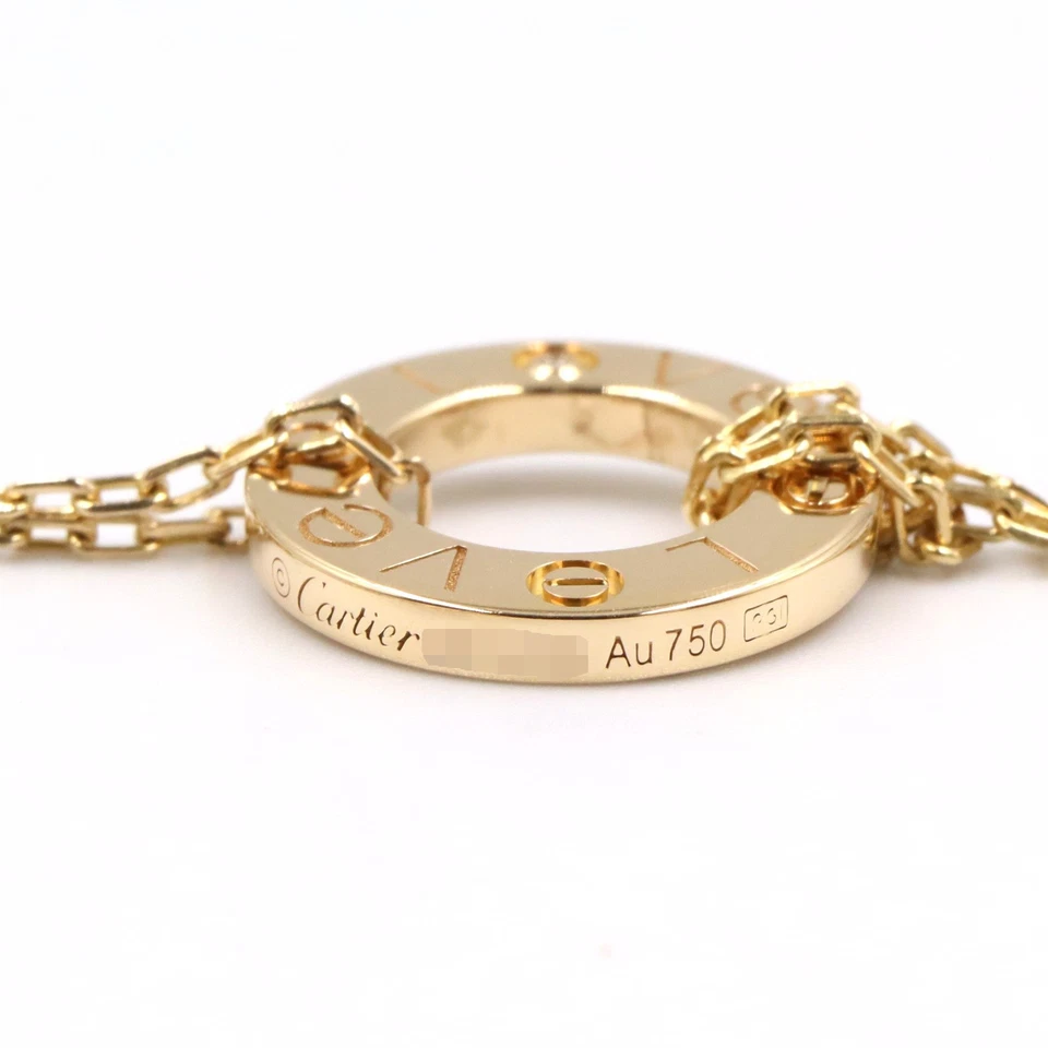CARTIER любовь круг браслет 2P бриллиант 18KYG желтое золото б/у женщин - Изображение 4 из 4