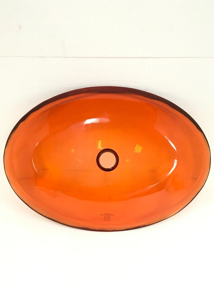 全新 DECOLAV 2803-MAG Magma 椭圆形钢化玻璃容器水槽,24"x17"x3"",数量 — 第 4/4 张图片