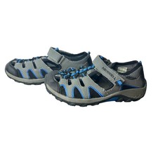 Merrell Girls H2O Hiker Sandal Gray Blue Leather Mesh Water Shoe MC55336 Size 1W