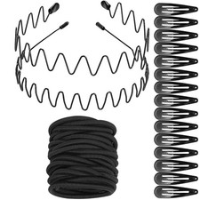 67PCS Hair Accessories Set, Zig Zag Wavy Headbands, Hair Ties, Hair Clips