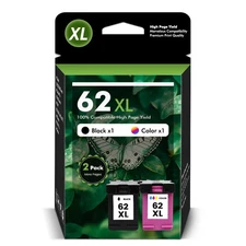 62XL (C2P05AN) Black + 62XL (C2P07AN) Color Ink for HP ENVY 5540 5660 7640 LOT