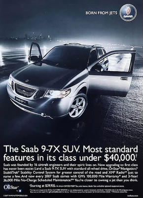 2007 SAAB 9-7X 97X SUV VINTAGE MAGAZINE ADVERTISEMENT ORIGINAL '07 PRINT AD