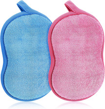 2Pcs Soft Bath Sponge, Cotton Shower Sponge Absorbent Gentleness Exfoliating Bod