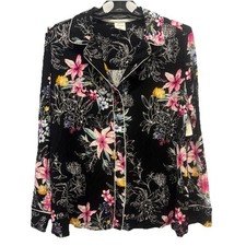 NWT Soma Cool Nights Printed LS Notch Collar Pajama Top Boutique Floral Women XL