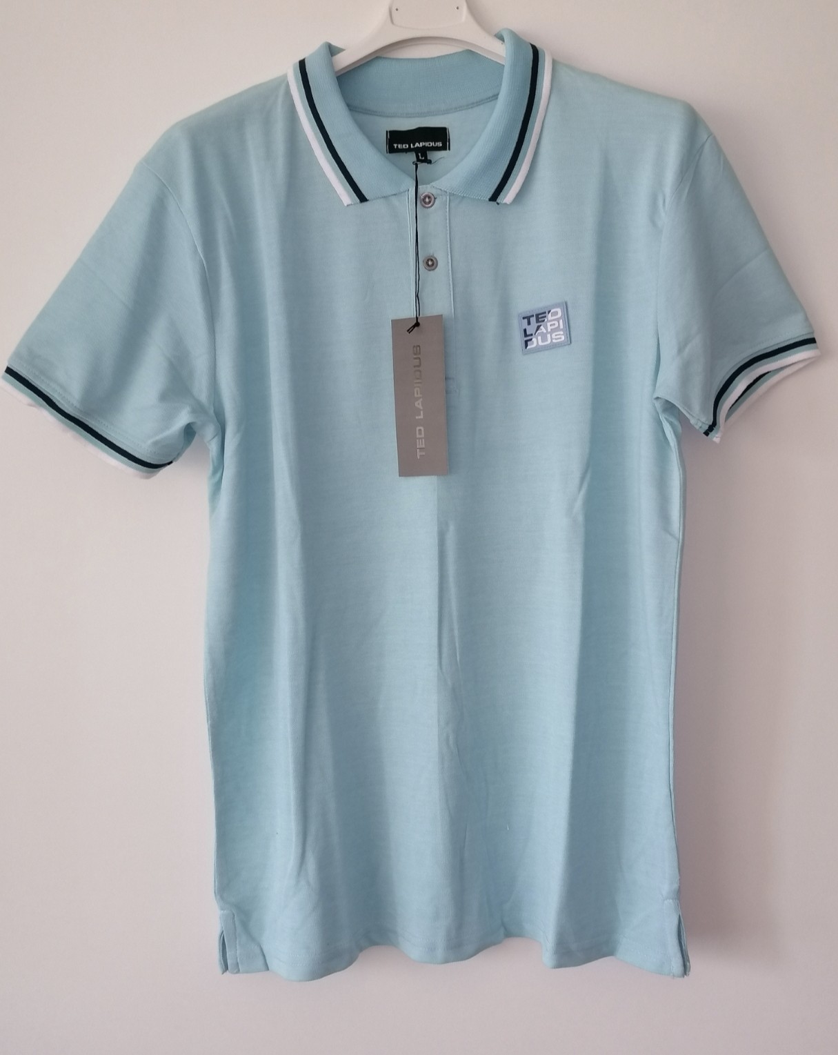 Ted Lapidus Homme Mens Polo Shirt Size L Short Sleeve Polo Lightweight Thin New