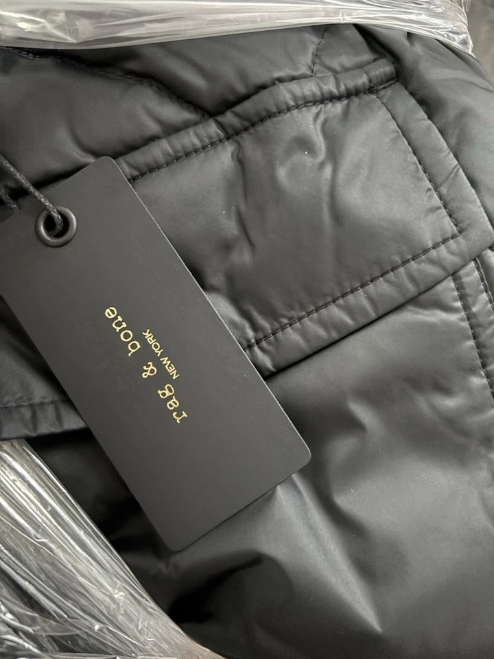 Rag & Bone DANE Quilted Jacket Zip Up Puffer Black MEDIUM $498 - Image 4 of 4