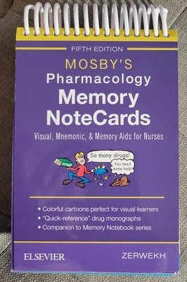 Mosby's Pharmacology Memory NoteCards: Visual, Mnemonic, and Memory Aids 5th Ed