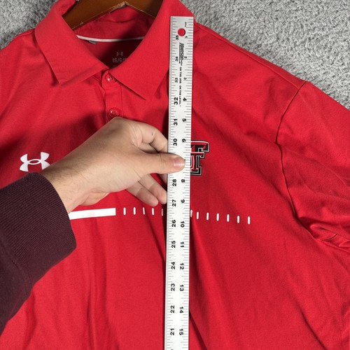 Texas Tech Red Raiders Under Armour Campus Koszulka polo Męska Duża Czerwona - Zdjęcie 7 z 10