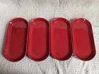 4 Fiesta Bread Platter Utility Tray Scarlet Red 12" Fiesta Ware