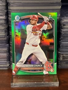 2025 Bowman Chrome Nathan Church /99 Green 1st Bowman Prospect STL Cardinals SP