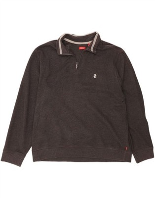 IZOD Herren Zip Neck Sweatshirt Pullover 2XL Grau Baumwolle AT01