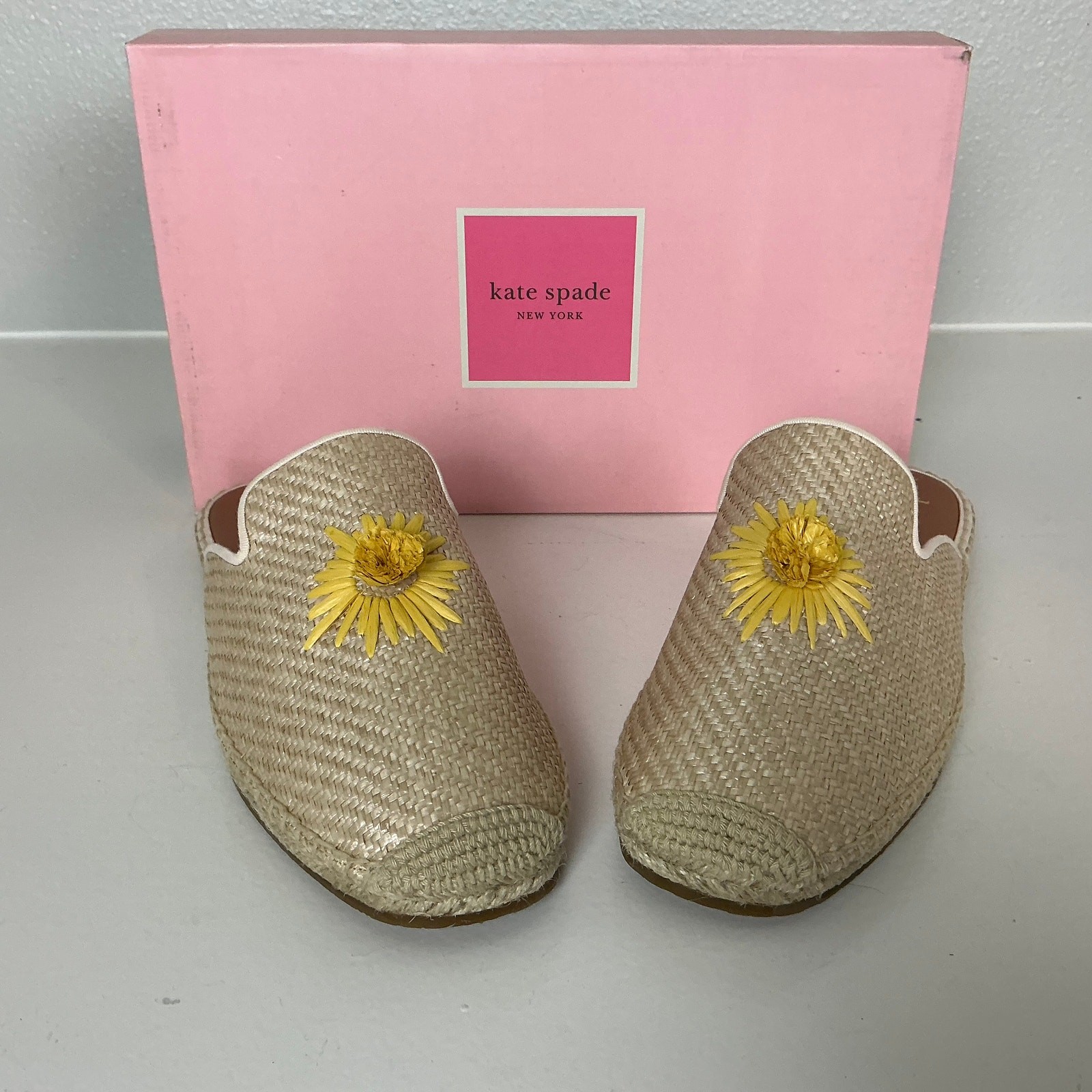 Kate Spade Women's Shoes US Size 9 Brown Raffia Straw Slip On Espadrille Slides thumbnail 9