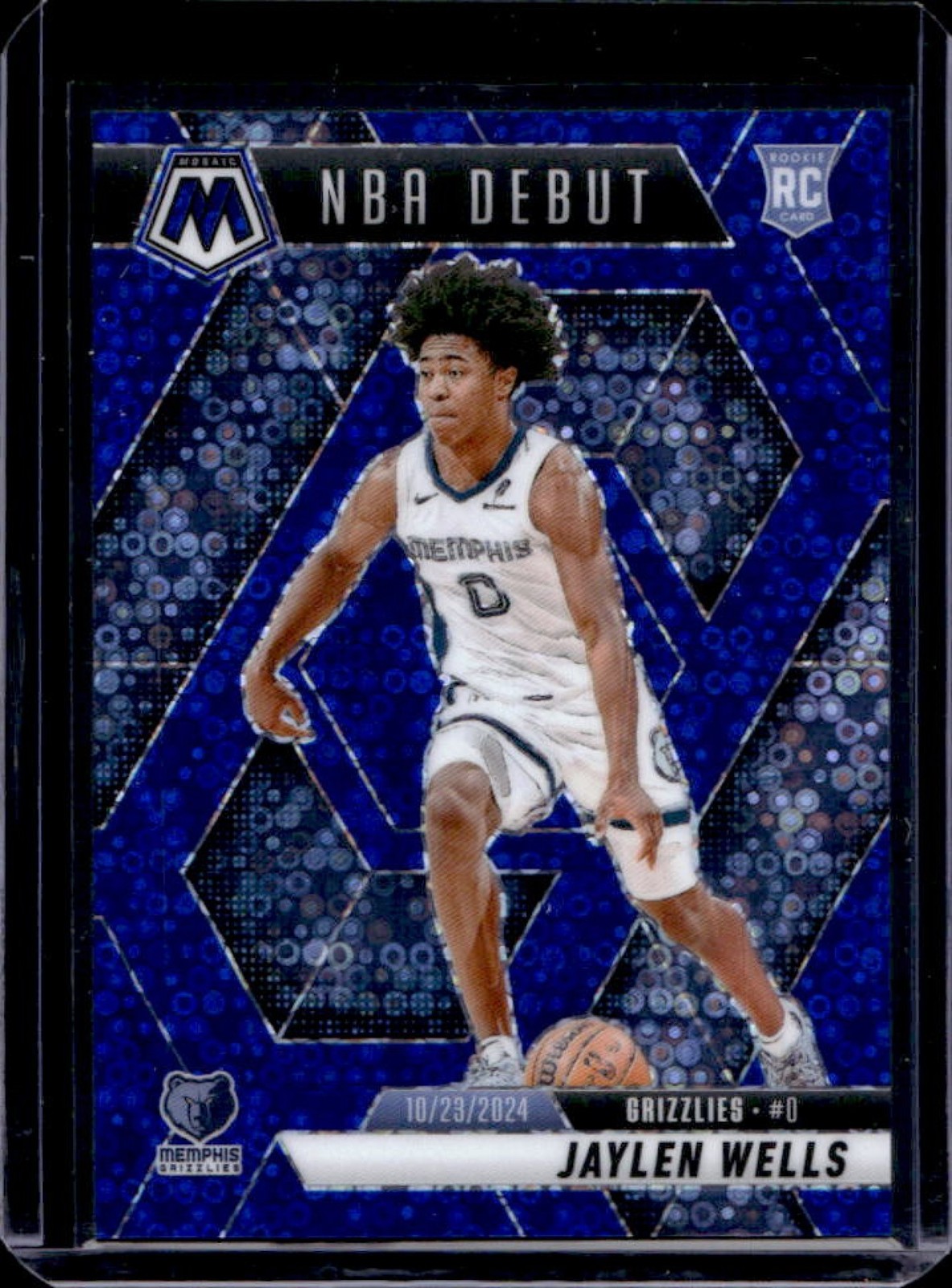 2024-25 Mosaic Jaylen Wells RC Fast Break Blue NBA Debut #26/85 Grizzlies