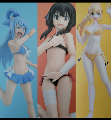 Konosuba Figma Aqua, Megumin, Darkness, Badeanzug Ver. Figuren 3er Set