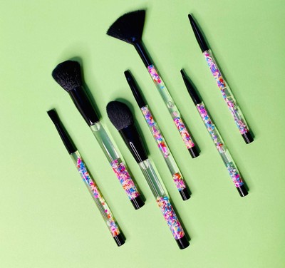 Rainbow Sprinkles Liquid Cosmetic Makeup Brush Set 7pc