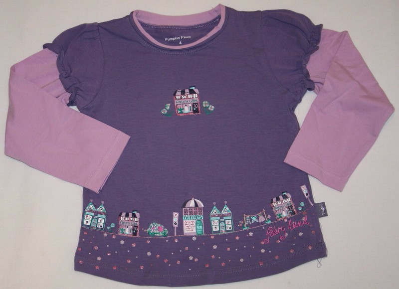 4 NWT Pumpkin Patch FAIRY TALE Purple Fairy Land City SHIRT Top Girls 
