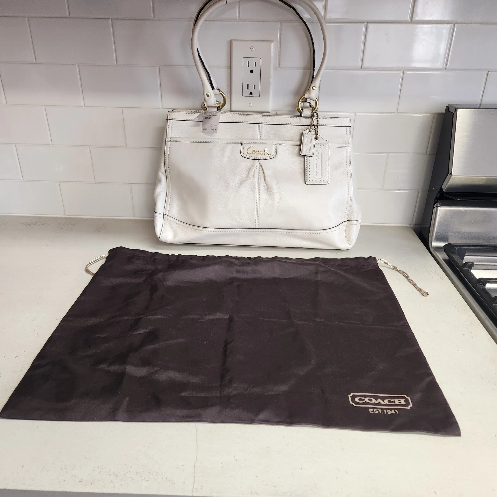 Coach Park Borsa a tracolla grande in pelle Park Carryall F19728 nuova con etichetta