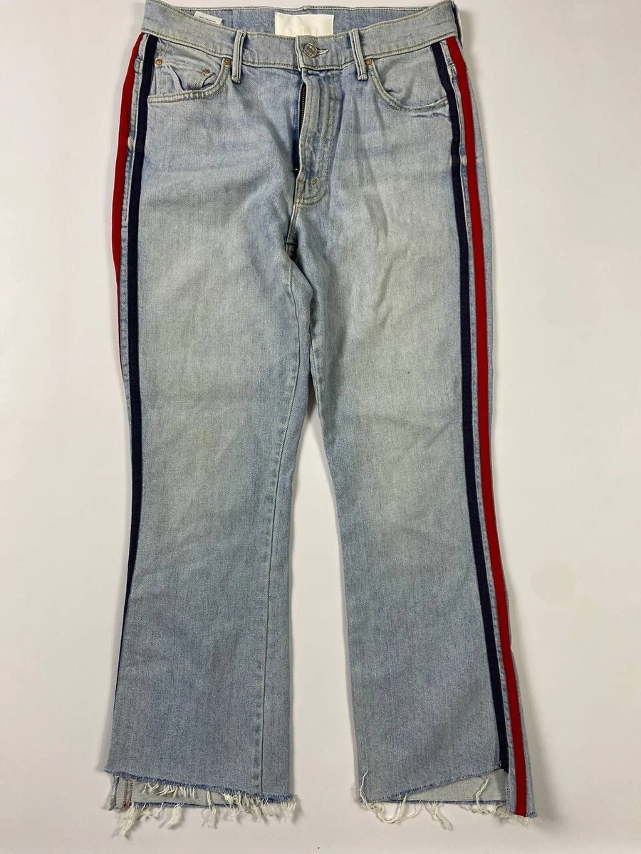 Striped bootcut shop jeans