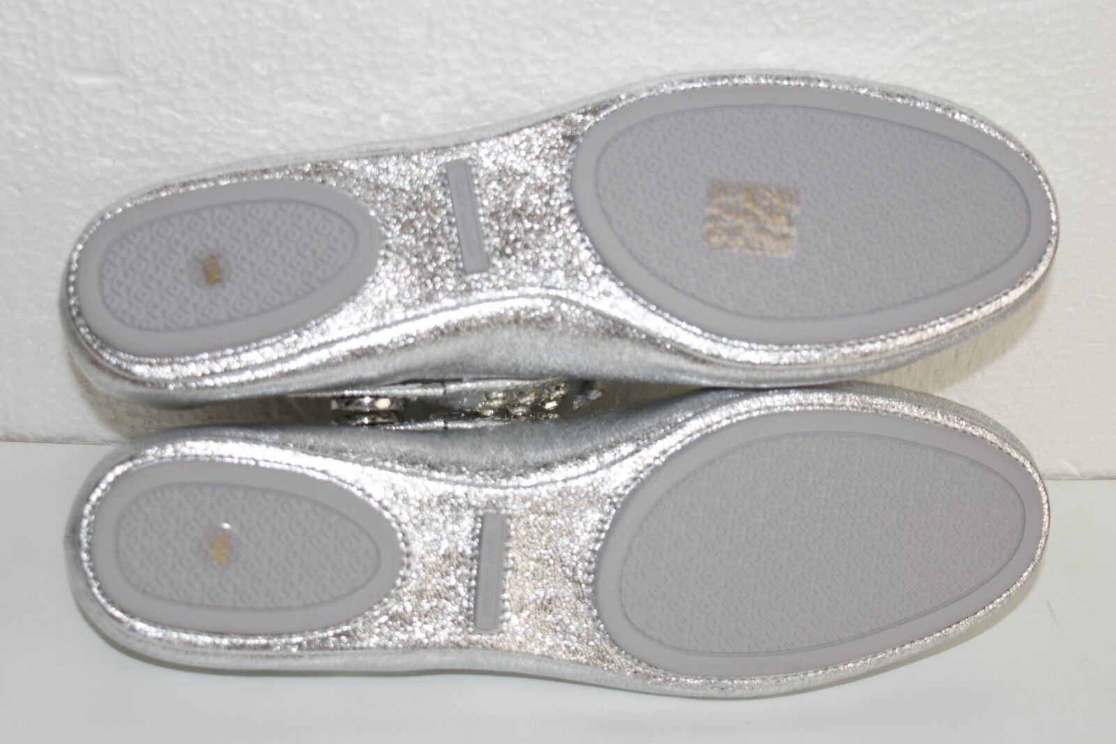 NEW Tory Burch MINNIE Crystals Crystals Crystals EMBELLISHED TWO WAY FLATS Silver Clear shoes 10 f1dc4c NEW Tory Burch MINNIE Crystals Crystals Crystals EMBELLISHED TWO WAY FLATS Silver Clear shoes 10 f1dc4c