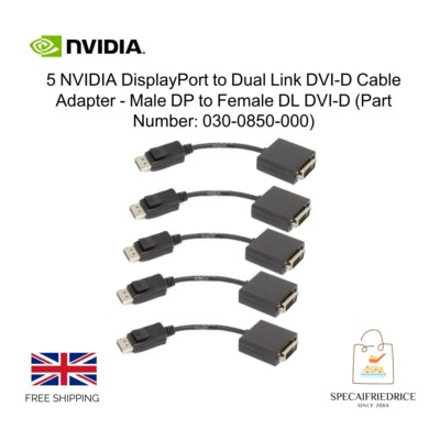 5 x Original Nvidia DisplayPort/DP auf DVI-D Adapterkabel