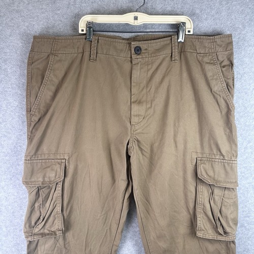 Old Navy Pants Men's 42x30 Khaki Broken In Cargo Cotton Gorpcore Utility Hiking - Picture 5 of 12
