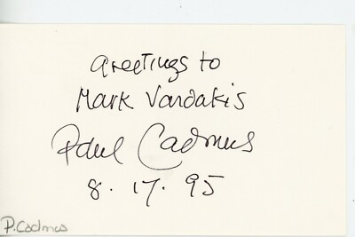 Famed Artist Paul Cadmus autograph