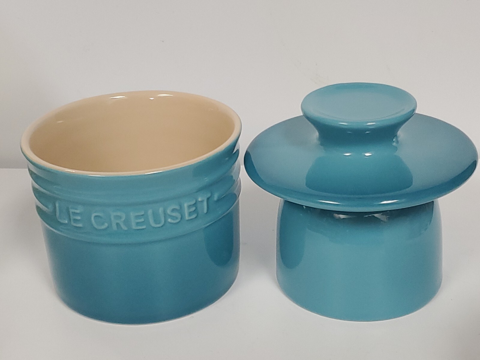 Le Creuset Caribbean Blue Butter Bell Crock 6 Ounce for sale online eBay