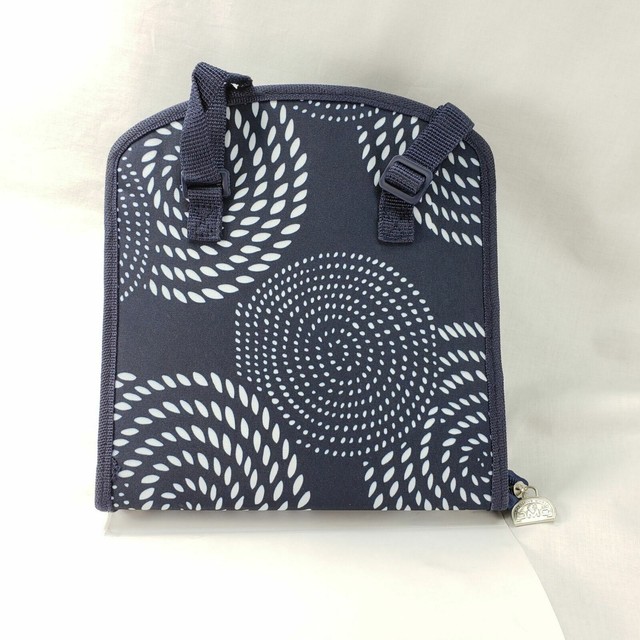 DMC Stitchbow Needlework Organizer Travel Bag Dark Navy White Print New